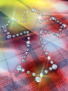 ROMWE MEN Street Life 男士秋季时尚格子拼接水钻装饰衬衫，长袖上衣 - 彩色 - 查看 2