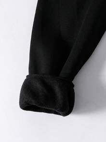 Vacaura Teen Boy Casual Letter Print Sweatshirt And Camouflage Cargo Pants Set, Autumn - Black - View 3