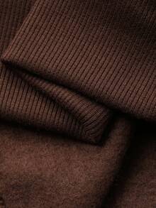 Dazy Kids Tween Girls' Solid Color Knitted Fleece Hooded Sweatshirt, Fall - Brown - View 7