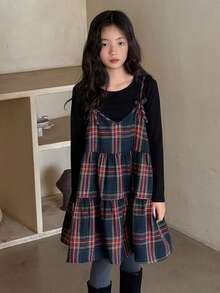 Dazy Kids 少女格子无袖上衣 - 彩色 - 查看 5