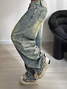 StreetHx 女士休闲喇叭牛仔裤 - 中等水洗藍 - 查看 4