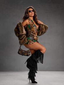 CUCCOO SZL 时尚尖头细高跟黑色多层流苏性感优雅女式过膝靴，黑色过膝长靴适合时尚派对、夜总会、音乐节、性感装扮 - 黑色 - 查看 11