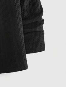 Manfinity NXTstreet 2件装男士纹理休闲长袖T恤，适合日常穿着，男士毛衣上衣，休闲上衣，男士长袖针织衫，秋季服装 - 彩色 - 查看 3