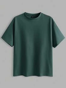 EASEVO 3 chiếc/gói Áo thun nam cổ tròn tay ngắn màu trơn cỡ lớn, phong cách thường ngày thích hợp mặc hàng ngày vào mùa hè - Cà phê nâu - Xem 3