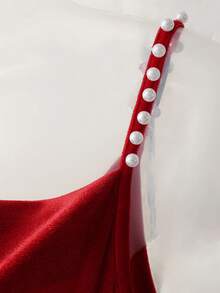 Franclia 新款秋季珍珠吊带优雅女士连衣裙