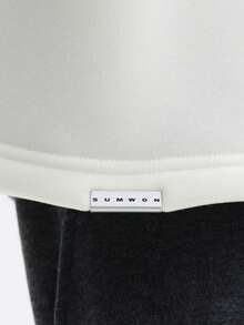 SUMWON Boxy Fit Polo Shirt With Contrast Collar And Branded Logo For Casual Everyday Wear Plain - White - View 6