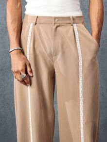 Casual 男士宽松休闲裤，带口袋 - 棕色 - 查看 8