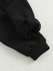 SHEIN 可调节腰部蝴蝶结装饰孕妇裤，秋季服装 - 黑色 - 查看 8