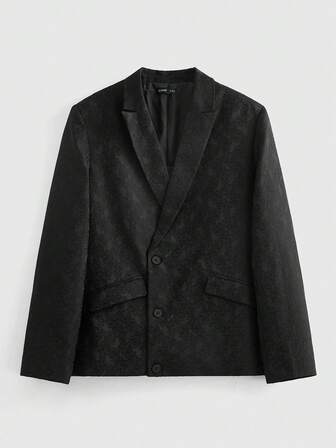 Street Life Chaqueta casual de hombre con cuello de solapa, manga larga y botones con estampado total