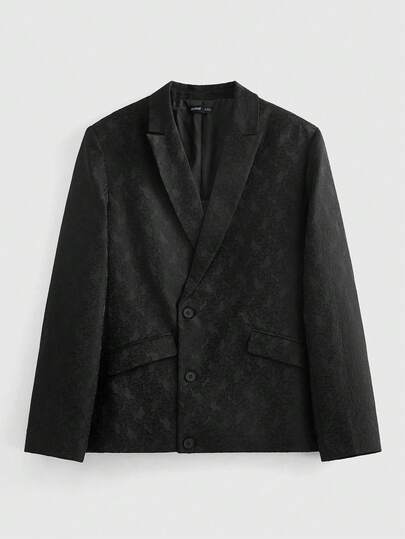 Street Life Veste de costume décontractée à manches longues, col châle et boutons, imprimé tout-sur-tout pour hommes