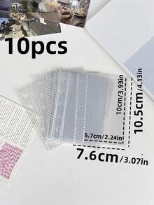 Juego de carpeta de anillas transparente Joivida M5, 10 fundas de doble cara, hojas de recambio, juego de cuaderno de anillas DIY, sello, pegatinas lindas, evento otaku, cuaderno de pegatinas, libro de pegatinas, estantería de pegatinas, recambio de libro de pegatinas, carpeta de pegatinas transparente - Multicolor - Ver 4