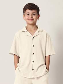 SUMWON 现代纹理两件套休闲夏季度假休闲服短袖度假海滩度假装假日套装