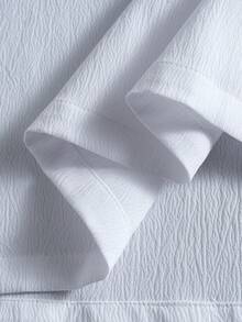 PAVTROS Áo sơ mi cổ polo họa tiết chữ thường ngày cho nam, mùa thu - trắng - Xem 9