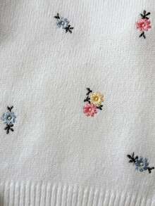 SHEIN Sparklyn 秋冬季南瓜提花针织套头毛衣，女童款，可爱百搭 - 彩色 - 查看 5