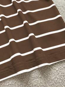 GlowEve 女士通勤优雅条纹长袖T恤和长裤两件套，带口袋和腰带