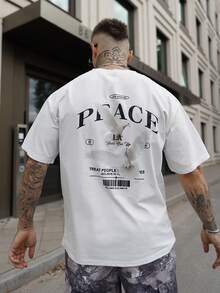 Artur Kramer Camiseta de manga corta con estampado de eslogan de paloma personalizada para hombres, adecuada para uso en verano, cómoda y transpirable, con un estilo de moda destacado - Blanco - Ver 6