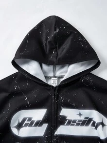 SHEIN Sweat-shirt oversize pour préadolescents, style universitaire décontracté, confortable et à la mode, polyvalent et pratique, tissu doux adapté au quotidien, à l'école, aux sorties, aux activités de plein air, en toutes saisons. - Noir - Voir 5