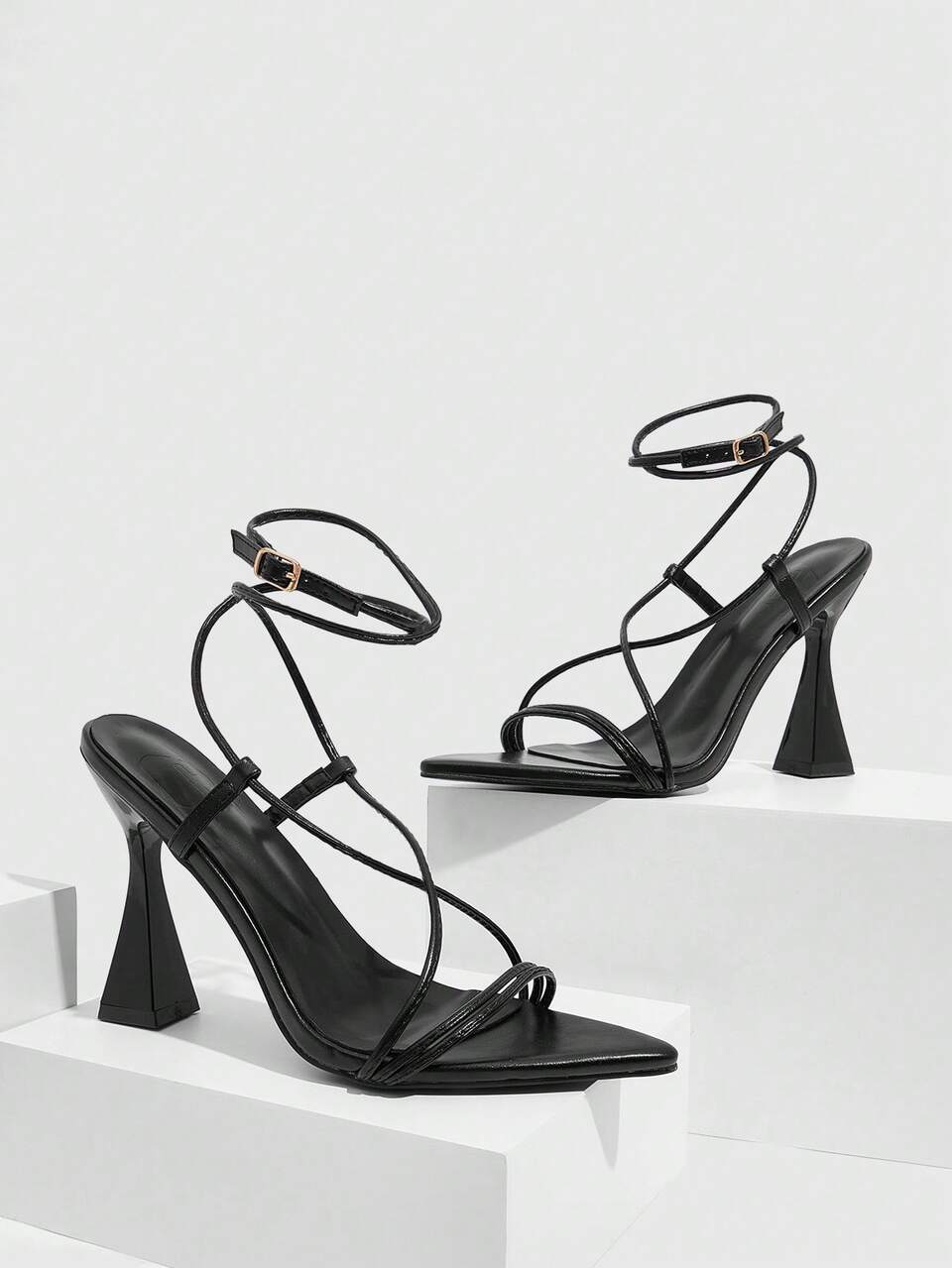 CUCCOO SZL Casual Minimalist Versatile Pointed Toe Buckle Closure Women Heeled Sandals Valentine's Day Prom Heels Summer