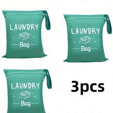 1/3pcs Travel Laundry Bag, Wet Dry Bag, Drawstring Washable Bag For Dirty Clothes, Swimwear, Gym Clothes, Available In Blue, Pink, Black, Gray - Multicolor - View 23