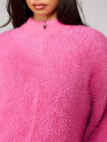 Missguided x Playboy Suéter de punto suave con estampado de texto en la espalda, manga larga, jersey de invierno - Rosa - Ver 5
