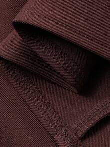 DAZY Váy dài xếp ly trơn màu thường ngày cho nữ, mùa thu - Cà phê nâu - Xem 7