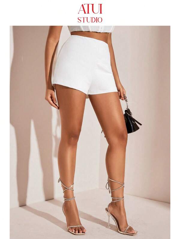 ATUI Studio Shorts básicos blancos casuales de verano para petite