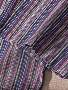 EMERY ROSE Plus Size Women Casual Vacation Style Everyday Commute Contrast Stripe Print Tie Waist Loose Wide Leg Pants Winter For Women Country Style For Women Country Concert - Multicolor - View 6