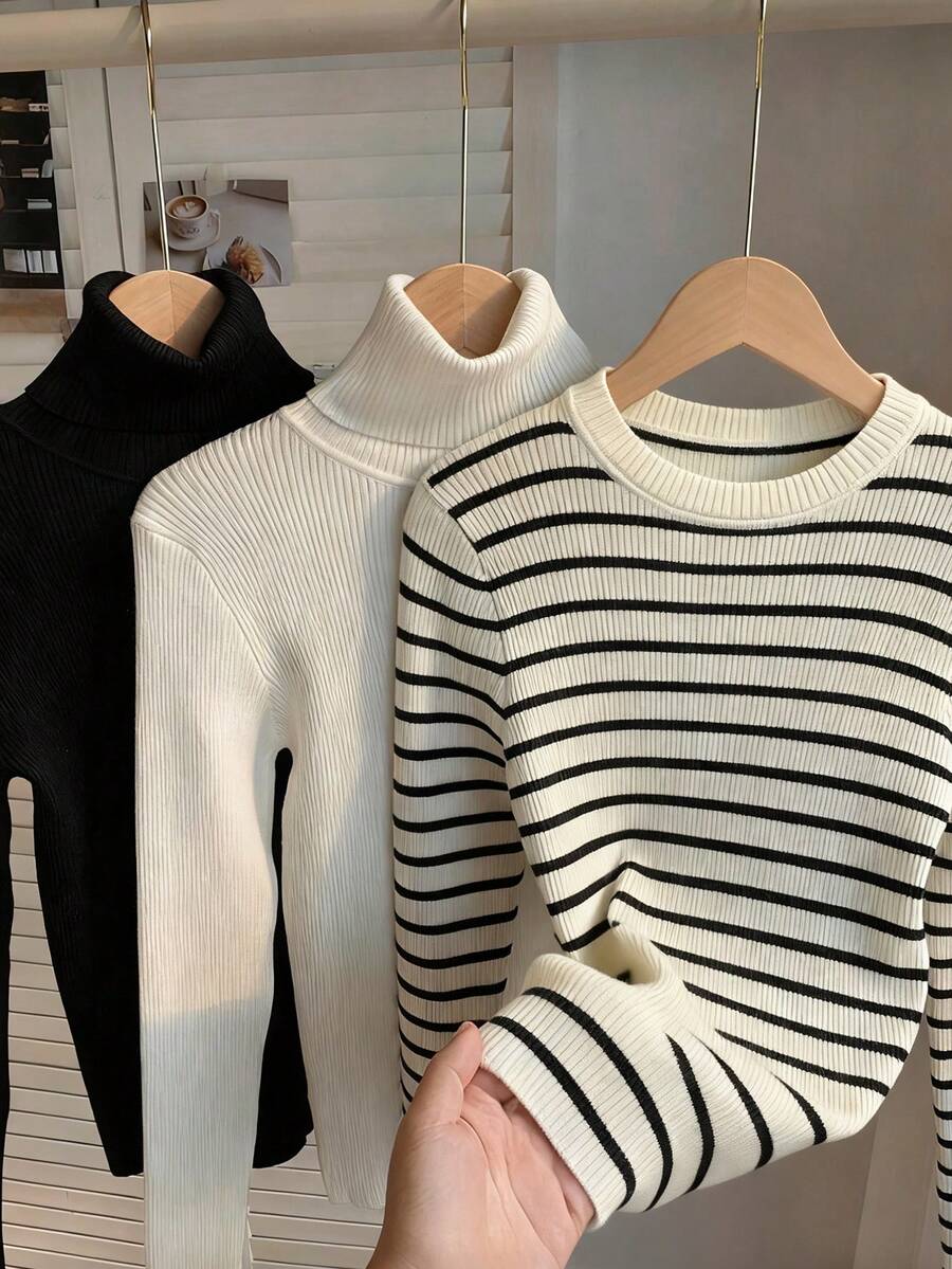 INAWLY Women's Casual Versatile Knit Sweater, Autumn/Winter - Multicolor - View 1
