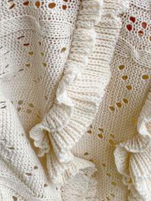 Soleia 2pcs Women's Fashionable Sexy Off-Shoulder Tie-Up Sweater Set - Apricot - View 7