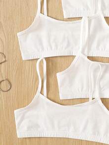 SHEIN Set de 5 sujetadores deportivos minimalistas y cómodos para niñas preadolescentes - Blanco - Ver 3