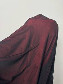 Firerie 全新性感红色网眼心形领扭纹喇叭袖紧身迷你连衣裙，优雅的情人节派对约会装 - 紅色 - 查看 8