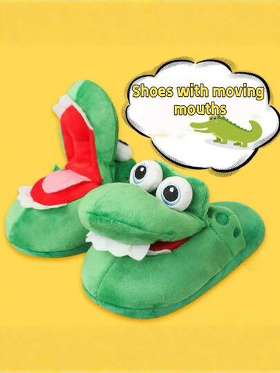 Joivida Funny Biting Crocodile Slippers, Novelty Animal House Shoes For Men & Women, Cute Gag Gift, Non-Slip Indoor/Outdoor Comfort, Cozy Plush Slides For Adults, Viral Gift Idea