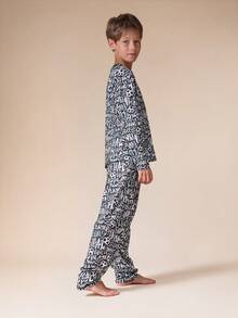 SUMWON Tween Boys Long Sleeve Football Print Pajama Set Soccer Theme Sleep Wear For Casual And Vacation - Multicolor - View 8