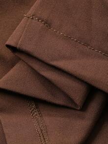 DAZY Tween Girls Solid Color Woven Wide Leg Pants, Fall - Brown - View 6