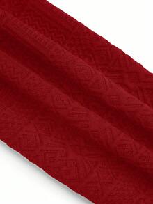 GlowEve 翻领纹理面料拉链休闲机车夹克 - 紅色 - 查看 5