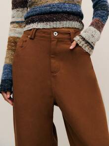 Nöista Cozy Brown Pants, Ideal For Women's Spring Break And Relaxed Summer/Spring Break With A Warm Seasonal Feel. - Rust Brown - View 1