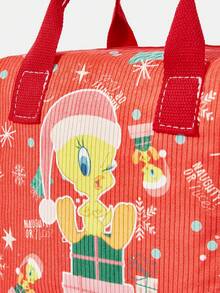 LOONEY TUNES X SHEIN Túi đựng cơm trưa bằng vải nhung kẻ nhiều màu, túi đựng cơm trưa phong cách học sinh, phù hợp cho nhân viên văn phòng và học sinh - Hoạt hình - Xem 4