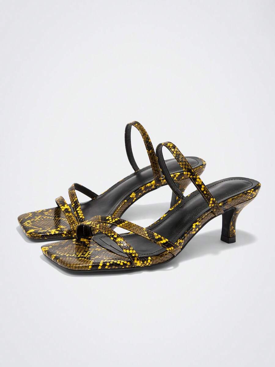 Maija Giày cao gót quai da rắn cho nữ, đa năng khi đi làm - Nhiều màu - Xem 1