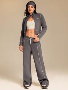 GLOWMODE Alltags Fleece Polarkern Weich Warm Kontrastnaht Daumenöffnungen Taillenlänge Regular Fit Stehkragen Reißverschluss Jacke Herbst Winter Outdoor Alltag Lässig Tragen