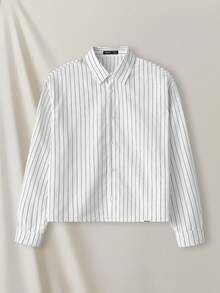 Manfinity VCAY 3pcs/Set Men's Woven Fashion Casual Striped Pocket Long Sleeve Shirts - Multicolor - View 4