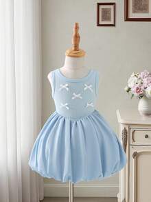 Sweetra Vestido de línea A de princesa de ballet con decoración de volantes y mariposa vintage para niñas bebé en verano, nuevo, en color negro - Azul - Ver 6