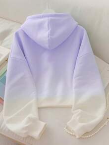 Resyla Áo nỉ dài tay có mũ trùm đầu họa tiết nơ kim sa thanh lịch, tối giản, thời trang thu đông dành cho nữ, quà tặng bạn bè - trắng - Xem 2