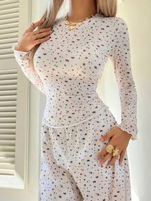 Livesso بيجامة نسائية مريحة وكاجوال للصيف رمضان - بيج - مشاهدة 4