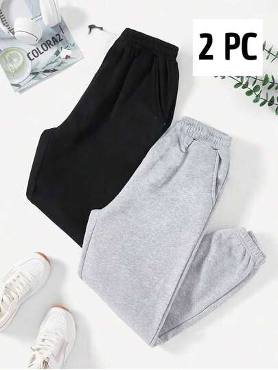 Mujer pantalón deportivo casual alta elasticidad con cintura elástica y bolsillos estilo holgado largo para primavera verano diario