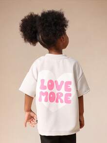 SUMWON 超大爱心印花短袖圆领女童休闲舒适T恤 - 彩色 - 查看 6