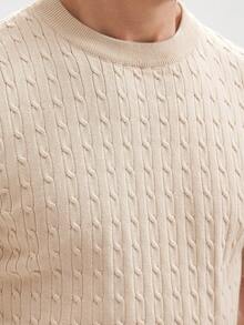 Manfinity Mode Men's Solid Color Short Sleeve Knitted Top