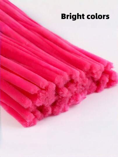 100/200/300/500pcs Peach Pink Pipe Cleaners Craft Supplies, Multi-Color Chenille Stems, Encrypted Chenille Stems, Soft Twists Stickes, Pipe Cleaners Stems For Art And Craft Projects Creative DIY Decorations