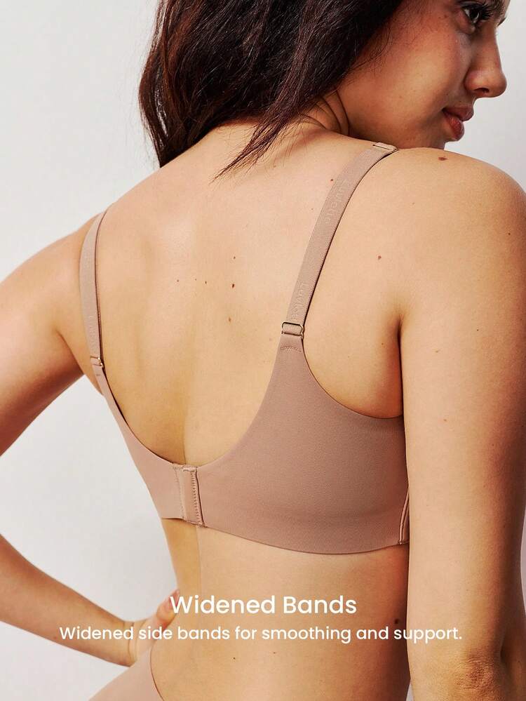 Sujetador inalámbrico con soporte Dream Curve+ en tonos tierra, con efecto push-up. Ropa interior básica Freedom Bra sin costuras, cómoda e imprescindible