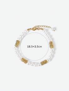 Opalesca Women Chain Bracelets,Outfits,Old Money,Wedding/Bridal Accessories,Fairycore/Fairy,Pearl,Metallic/Texture,Fall/Autumn/Winter,Elegant,For Mom/Women/Girl/Mother,Premium,Vintage,Layered - Gold - View 6