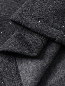 Livesso 女士亮片宽松上衣和运动裤两件套，秋冬季女士运动套装家居服套装 - 灰色 - 查看 7